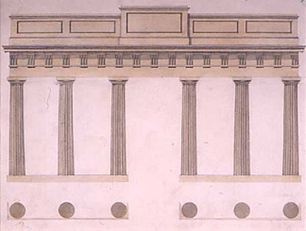 Elevation of an Doric Portico